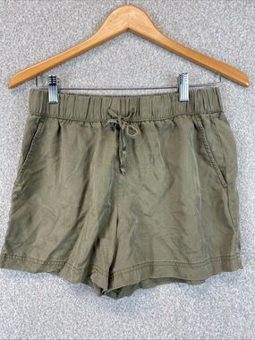 Banana Republic Shorts Size 2 Olive Pull On Elastic/Tie Waist Pockets 3” Inseam